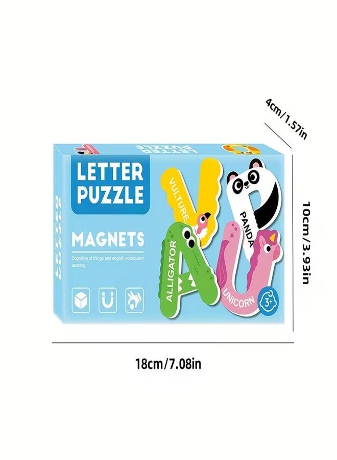 GITGRNTH 26-Piece Magnetic Animal Alphabet Set | Educational Theme Puzzle Set, Uppercase Letters with Animal Illustrations, Magnet for Fridge & Whiteboard - Perfect for Toddler,Girls, boys Age 3+ Year - Image 2